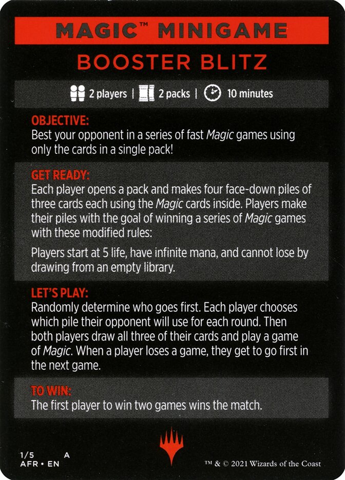 Booster Blitz (Magic Minigame) [Dungeons & Dragons: Adventures in the Forgotten Realms Minigame] | The CG Realm