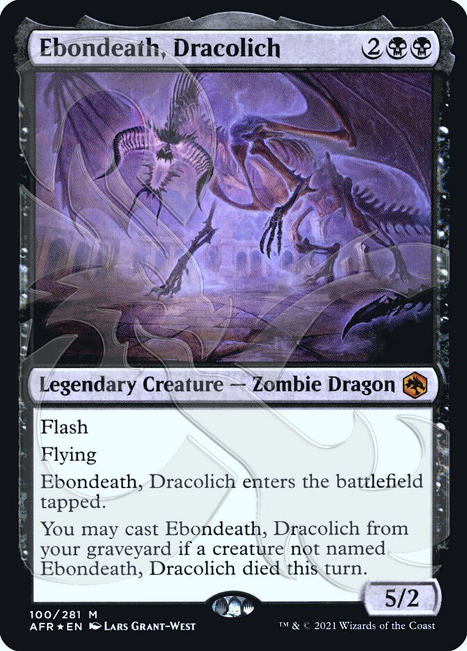 Ebondeath, Dracolich (Ampersand Promo) [Dungeons & Dragons: Adventures in the Forgotten Realms Promos] | The CG Realm