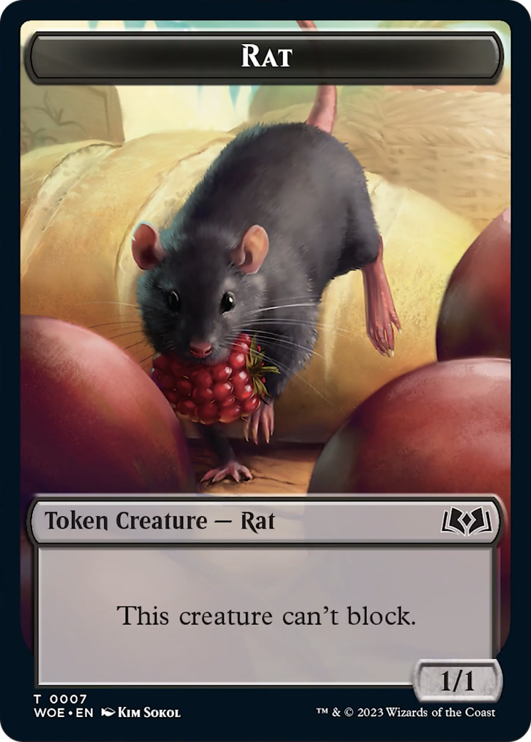 Rat // Food (0010) Double-Sided Token [Wilds of Eldraine Tokens] | The CG Realm