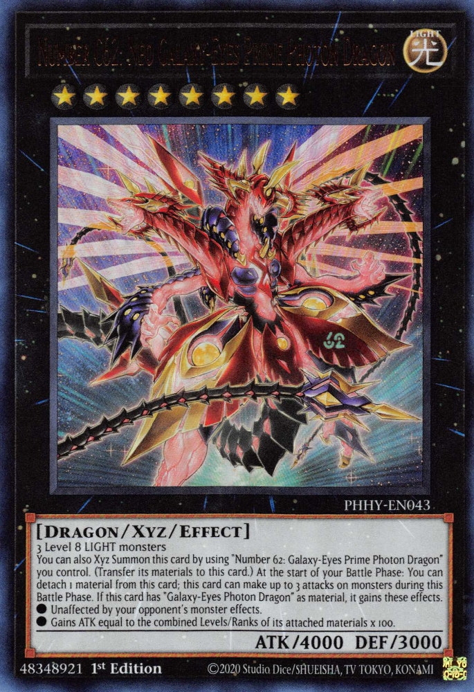 Number C62: Neo Galaxy-Eyes Prime Photon Dragon [PHHY-EN043] Ultra Rare | The CG Realm