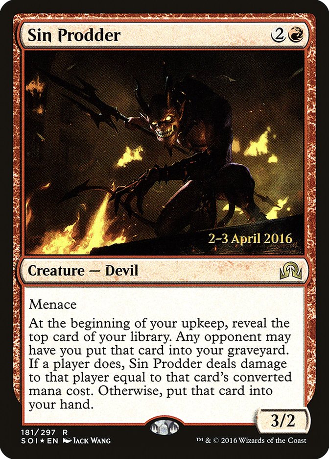 Sin Prodder [Shadows over Innistrad Prerelease Promos] | The CG Realm