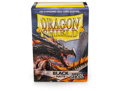 Dragon Shield Non-Glare Sleeve - Black ‘Amina’ 100ct | The CG Realm