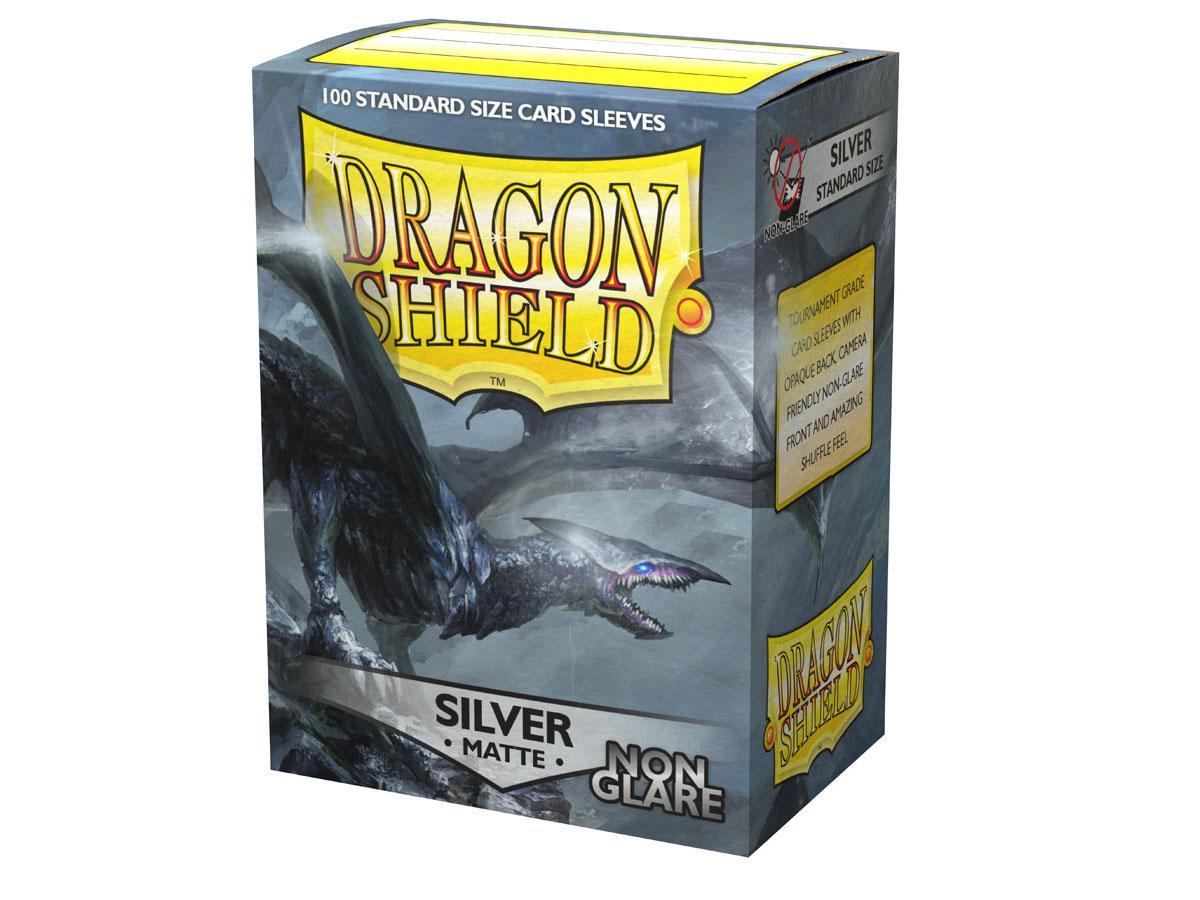 Dragon Shield Non-Glare Sleeve - Silver ‘Argentia’ 100ct | The CG Realm