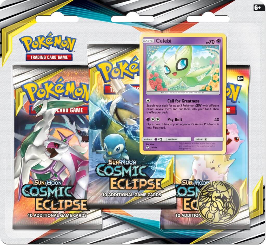 POKÉMON TCG Cosmic Eclipse Three Booster Blister - Celebi | The CG Realm