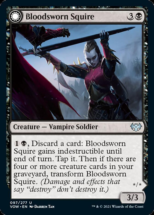 Bloodsworn Squire (VOW-097) - Innistrad: Crimson Vow: (Double Faced Transform)