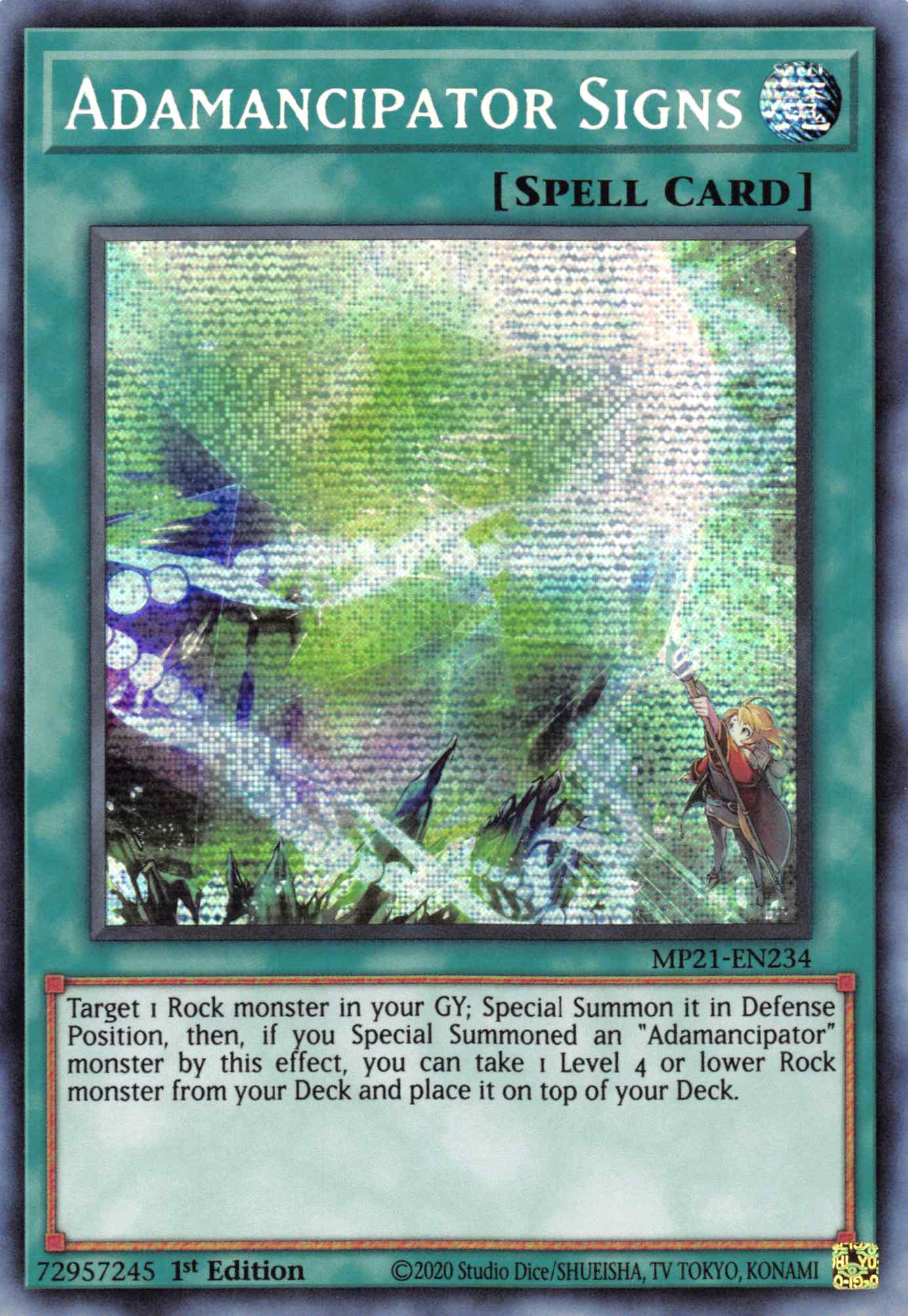 Adamancipator Signs [MP21-EN234] Prismatic Secret Rare | The CG Realm