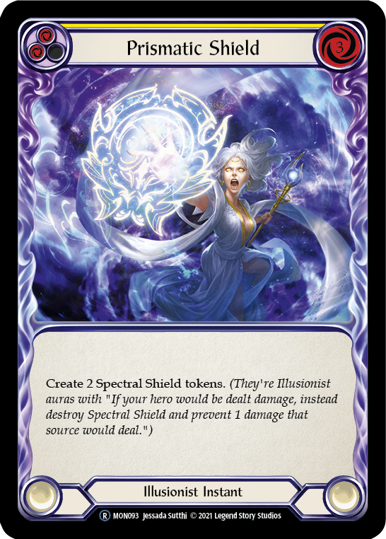 Prismatic Shield (Yellow) [U-MON093-RF] (Monarch Unlimited)  Unlimited Rainbow Foil | The CG Realm