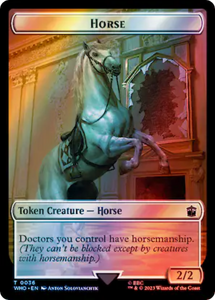 Horse // Alien Salamander Double-Sided Token (Surge Foil) [Doctor Who Tokens] | The CG Realm