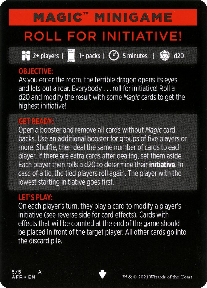 Roll for Initiative (Magic Minigame) [Dungeons & Dragons: Adventures in the Forgotten Realms Minigame] | The CG Realm