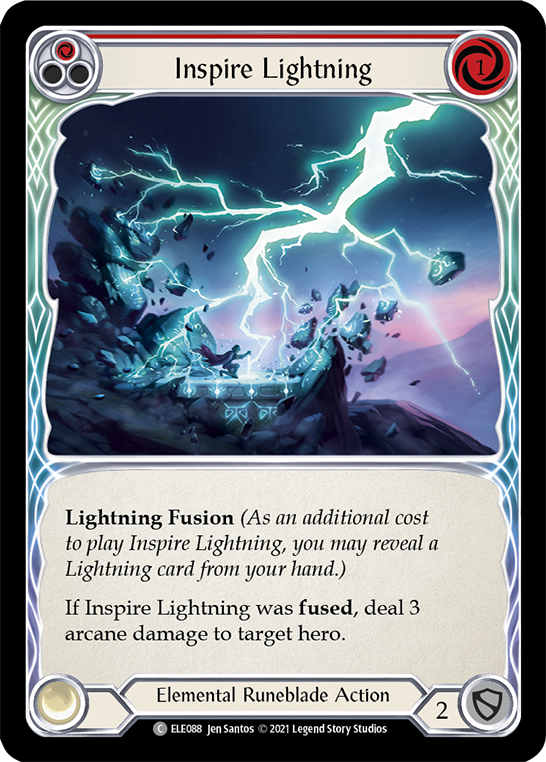 Inspire Lightning (Red) [ELE088] (Tales of Aria)  1st Edition Rainbow Foil | The CG Realm