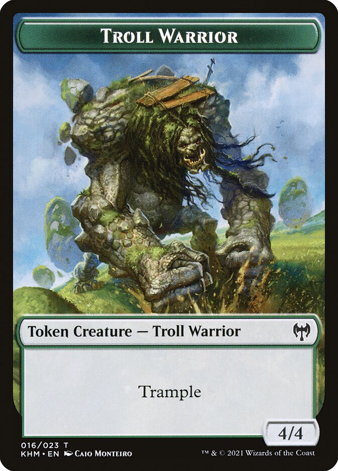 Elf Warrior // Troll Warrior Double-Sided Token [Kaldheim Tokens] | The CG Realm