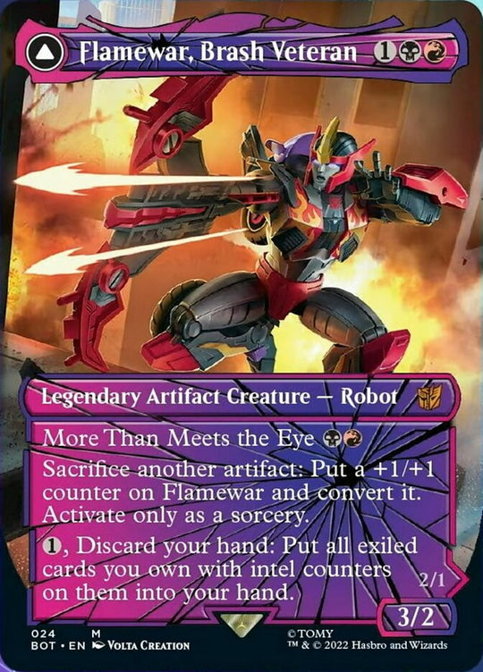 Flamewar, Brash Veteran (Shattered Glass) (BOT-024) - Transformers: (shatteredglass, convertdfc) (Borderless)
