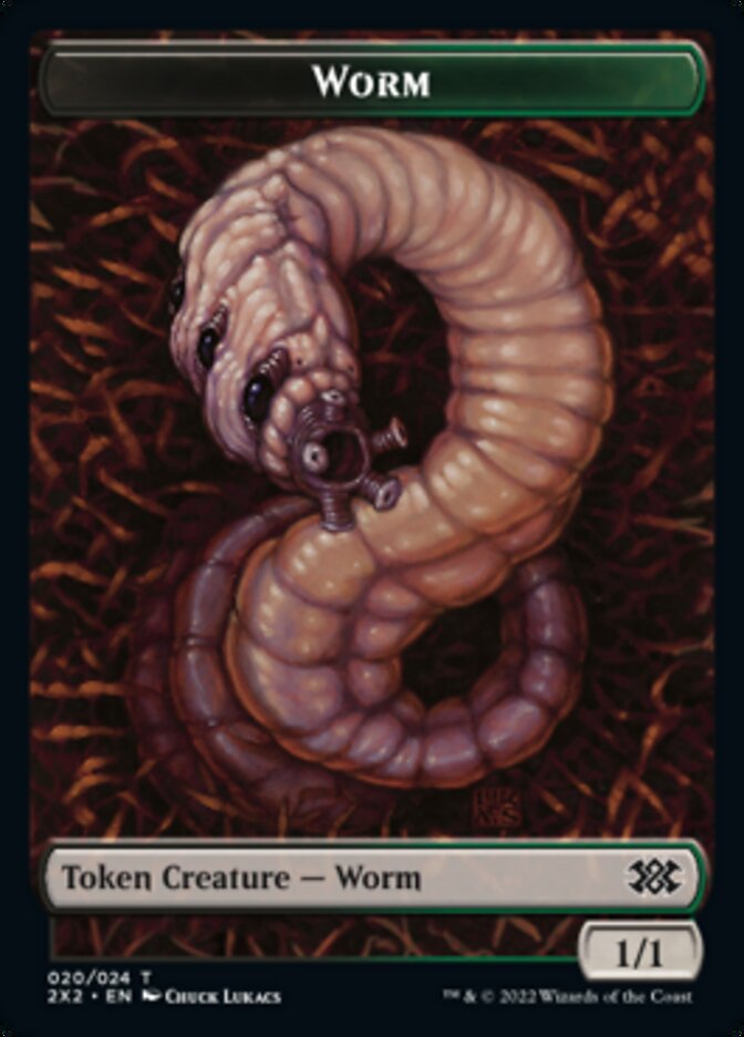 Worm // Soldier Double-Sided Token [Double Masters 2022 Tokens] | The CG Realm