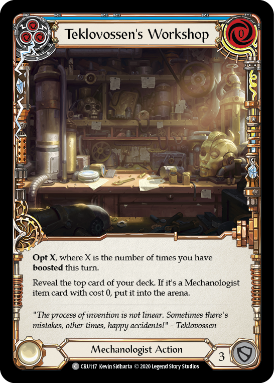 Teklovossen's Workshop (Blue) [CRU117] (Crucible of War)  1st Edition Rainbow Foil | The CG Realm