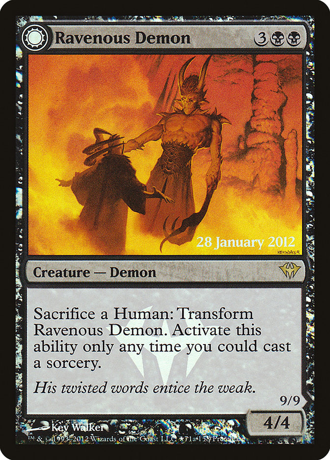Ravenous Demon (PRE-071) - Dark Ascension Promos: (Double Faced Transform) Foil