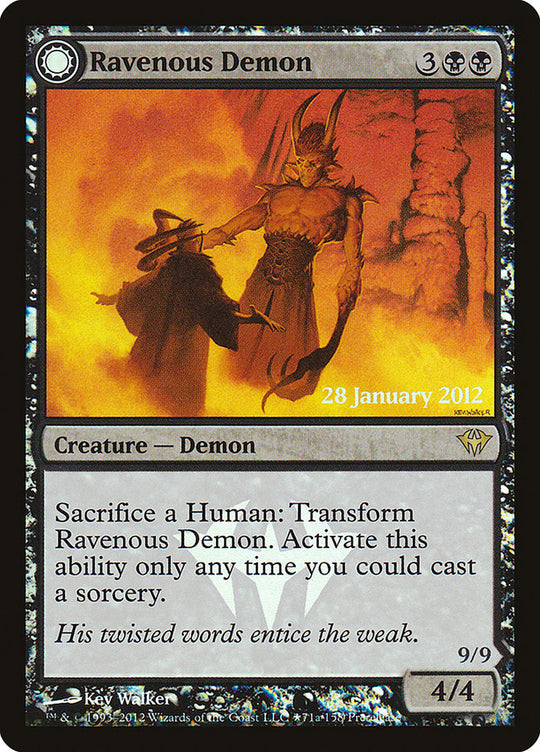 Ravenous Demon (PRE-071) - Dark Ascension Promos: (Double Faced Transform) Foil