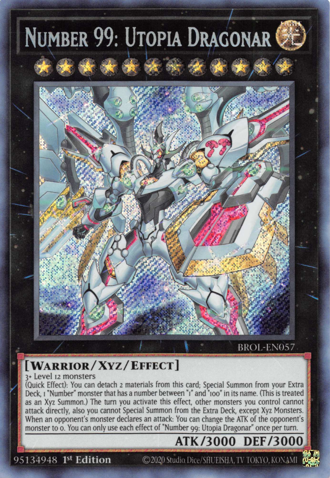 Number 99: Utopia Dragonar [BROL-EN057] Secret Rare | The CG Realm