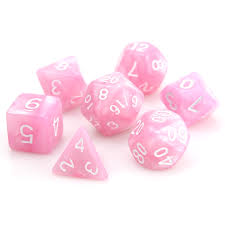 Die Hard Dice POLY RPG SET - PINK SWIRL W/ WHITE
