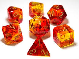 Chessex Gemini Translucent Red-Yellow/gold Polyhedral 7 Die Set