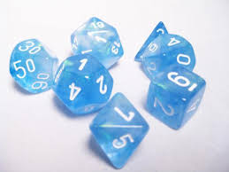 Chessex Borealis Sky Blue/white Polyhedral 7 Die Set | The CG Realm
