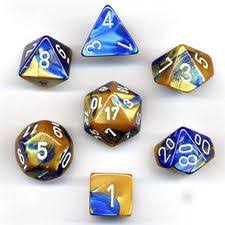 Chessex Gemini Blue-Gold/white Polyhedral 7 Die Set