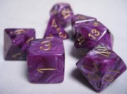 Chessex Vortex Purple/gold Polyhedral 7 Die Set