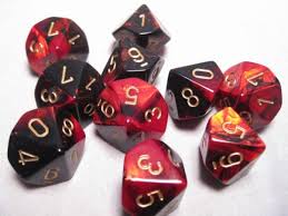 Chessex Gemini Black-Red/gold Polyhedral 7 Die Set | The CG Realm