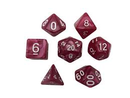 Die Hard Dice POLY RPG SET - ROSE SWIRL W/ WHITE