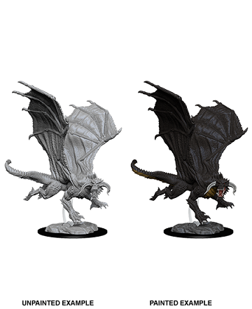 D&D Unpainted Miniature Nolzur's Young Black Dragon