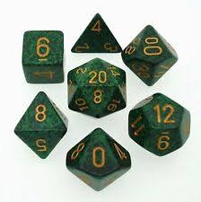 Chessex Speckled Golden Recon Polyhedral 7 Die Set