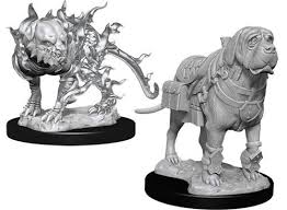 D&D Primed Miniatures Mastiff & Shadow Mastiff
