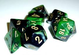 Chessex Gemini Black-Green/gold Polyhedral 7 Die Set