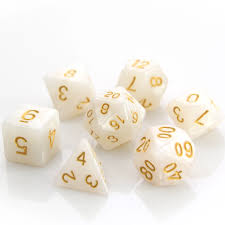 Die Hard Dice POLY RPG SET - PEARL W/ GOLD