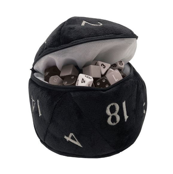 UP DICE BAG BLACK D20 PLUSH