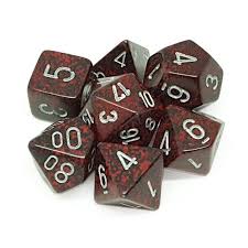 Chessex Speckled Silver Volcano Polyhedral 7 Die Set