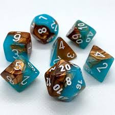 Die Hard Dice POLY RPG SET - COPPER/TURQUOISE ALLOY