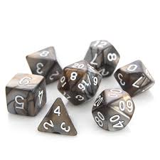 Die Hard Dice POLY RPG SET - SILVER/GOLD ALLOY