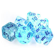 Chessex Polyhedral 7-Die Set Borealis Icicle/Light blue | The CG Realm