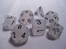 Chessex Frosted Pink/White Polyhedral 7 Die Set