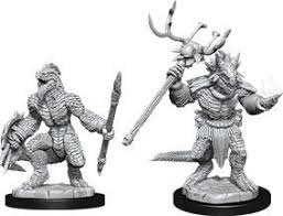 D&D Unpainted Miniatures Lizardfolk & Lizardfolk Shaman | The CG Realm