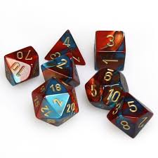 Chessex Gemini Red-Teal/Gold Polyhedral 7 Die Set | The CG Realm