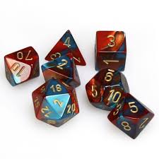 Chessex Gemini Red-Teal/Gold Polyhedral 7 Die Set