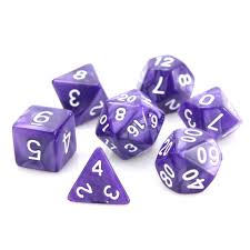 Die Hard Dice POLY RPG SET - PURPLE SWIRL W/ WHITE