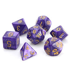 Die Hard Dice POLY RPG SET - PURPLE SWIRL W/ GOLD