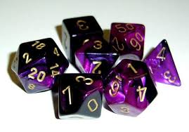 Chessex Gemini Black-Purple/gold Polyhedral 7 Die Set | The CG Realm