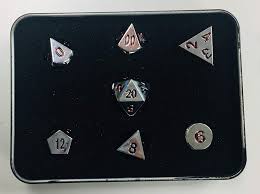 Die Hard Classic Silver Ruby Metal Dice Set
