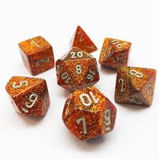 Chessex Glitter Gold/silver Polyhedral 7 Die Set | The CG Realm