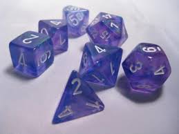 Chessex Borealis Purple/white Polyhedral 7 Die Set