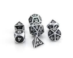 Die Hard RPG Set Shiny Silver w/Black