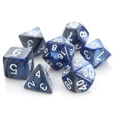 Die Hard Dice POLY RPG SET - SILVER/BLUE ALLOYY